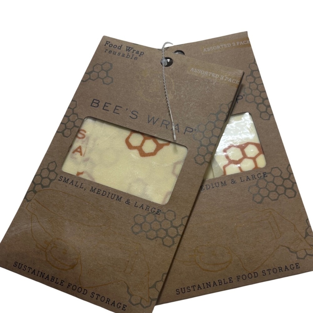 Bee's‎ Wrap Reusable Food Wrap 2 Packs Assorted 3 Count Honeycomb Sustainable